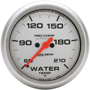 Autometer Ultra Lite Full Sweep Electric Water Temperature gauge 2 5/8" (66.7mm)