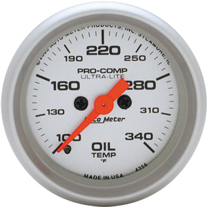 Autometer Ultra Lite Full Sweep Electric Oil Temperature gauge 2 1/16