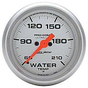 Autometer Ultra Lite Full Sweep Electric Water Temperature gauge 2 1/16" (52.4mm)