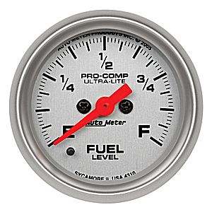 Autometer Ultra Lite Full Sweep Electric Fuel Level Programmable Empty - Full Range gauge 2 1/16" (52.4mm)
