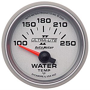Autometer Ultra Lite II Short Sweep Electric Water Temperature gauge 2 1/16