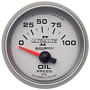 Autometer Ultra Lite II Short Sweep Electric Oil Pressure gauge 2 1/16