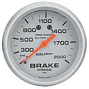 Autometer Ultra Lite Liquid Filled Mechanical Brake Pressure gauge 2 5/8" (66.7mm)