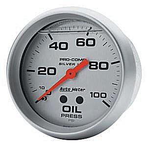 Autometer Ultra Lite Liquid Filled Mechanical Oil Pressure gauge 2 5/8