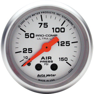 Autometer Ultra Lite Mechanical Air Pressure gauge 2 1/16