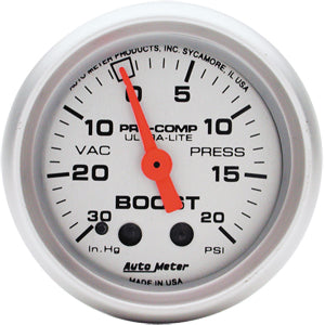 Autometer Ultra Lite Mechanical Boost / Vacuum gauge 2 1/16