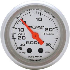Autometer Ultra Lite Mechanical Boost / Vacuum gauge 2 1/16