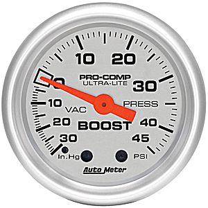 Autometer Ultra Lite Mechanical Boost / Vacuum gauge 2 1/16