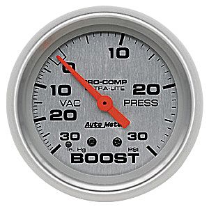 Autometer Ultra Lite Mechanical Boost / Vacuum gauge 2 1/16" (52.4mm)