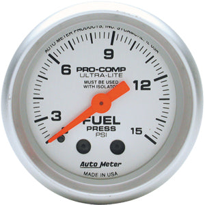 Autometer Ultra Lite Mechanical Fuel Pressure gauge 2 1/16