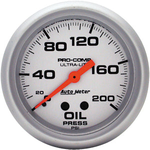 Autometer Ultra Lite Mechanical Oil Pressure gauge 2 5/8