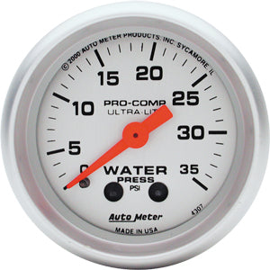Autometer Ultra Lite Mechanical Water Pressure gauge 2 1/16
