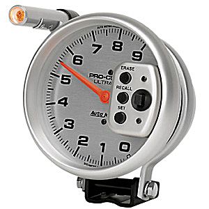 Autometer Ultra Lite Pedestal Mount Tachs Tachometer Single Range w/ Shift-Lite and Memory gauge 5" (127mm)