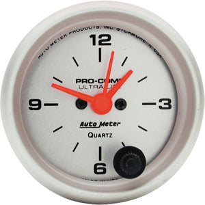 Autometer Ultra Lite Short Sweep Electric Clock gauge 2 1/16" (52.4mm)