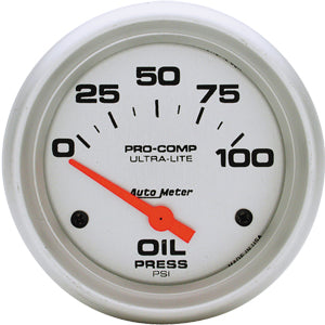 Autometer Ultra Lite Short Sweep Electric Oil Pressure gauge 2 5/8