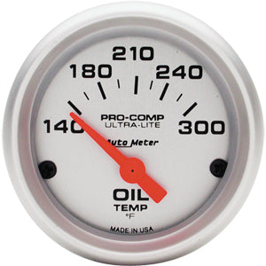 Autometer Ultra Lite Short Sweep Electric Oil Temperature gauge 2 1/16