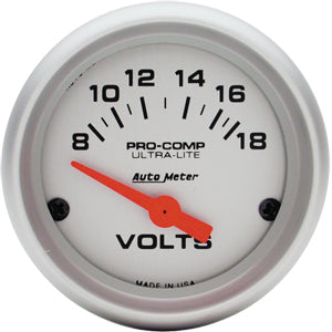 Autometer Ultra Lite Short Sweep Electric Voltmeter gauge 2 1/16