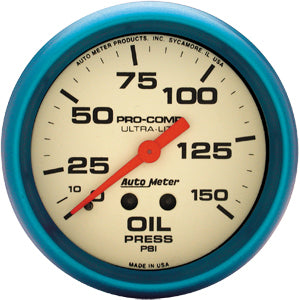 Autometer Ultra Nite Mechanical Oil Pressure gauge 2 5/8" (66.7mm)