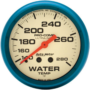 Autometer Ultra Nite Mechanical Water Temperature gauge 2 5/8