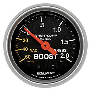 Autometer Sport Comp Mechanical Boost / Vacuum Gauge 2 1/16