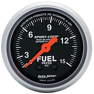 Autometer Sport Comp Mechanical Fuel Pressure Gauge 2 1/16" (52.4mm)