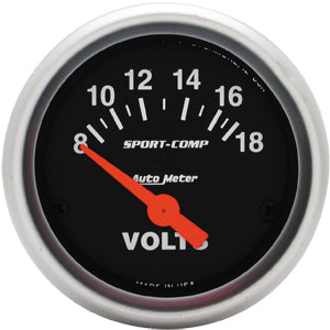 Sport Comp Short Sweep Electric Voltmeter Gauge 2 1/16" (52.4mm)