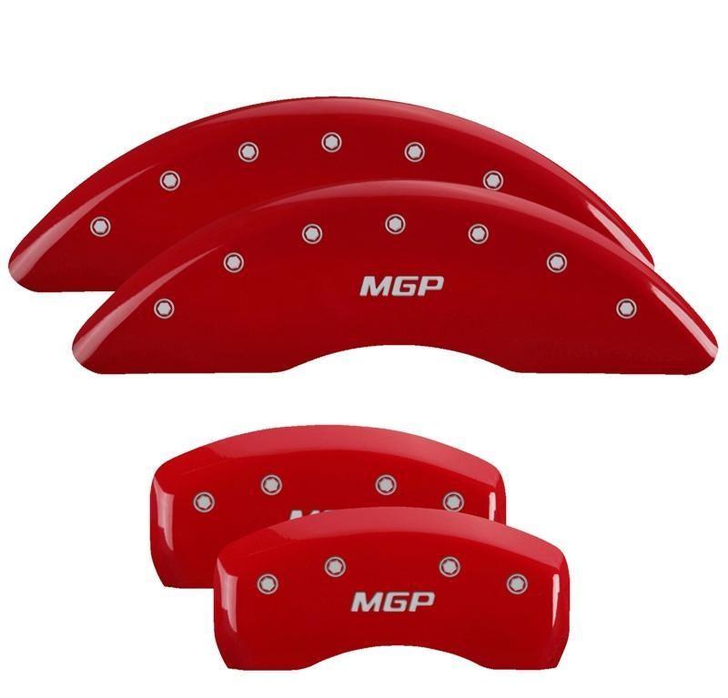 Caliper Covers Set Of 4 Red Silver - MGP Caliper Covers 2017-18 Genesis G80