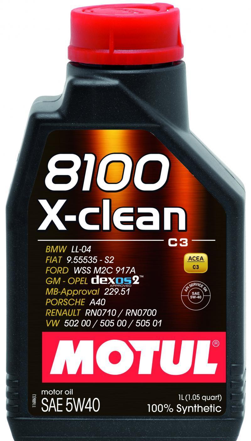 Synthetic Engine Oil 1l 5W40 8100 X-CLEAN - MOTUL 2017-20 Genesis G70 4Cyl 2.0L and more